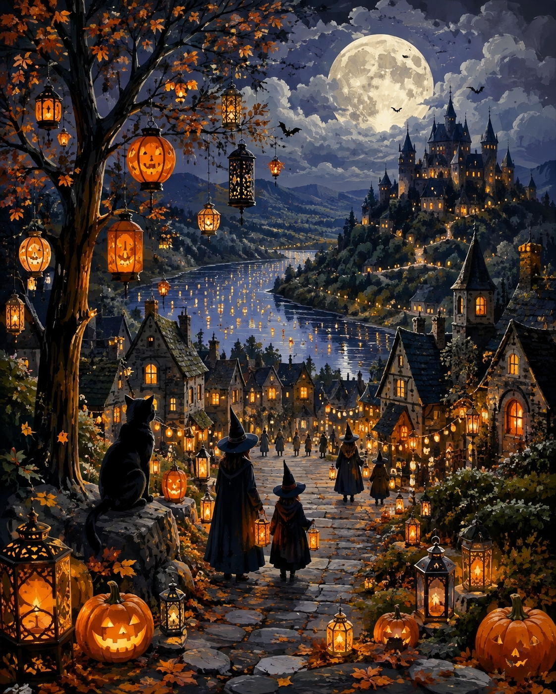 Schilderen op nummer Nacht van de honderd lantaarns – Halloween