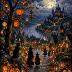 Schilderen op nummer Nacht van de honderd lantaarns – Halloween