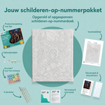 Inhoud van het schilderen-op-nummerpakket Nacht van de klassieke monsters