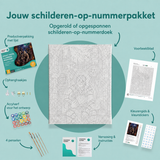 Inhoud van het schilderen-op-nummerpakket Nacht van de klassieke monsters