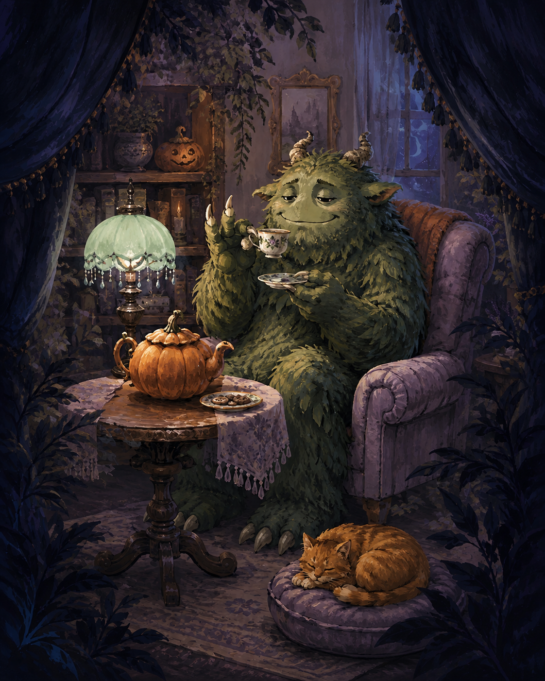 Schilderen op nummer Ook monsters drinken thee – Halloween