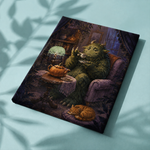 Afgewerkt canvas Ook monsters drinken thee op stof