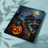 Afgewerkt canvas Pad door het pompoenmoeras op stof
