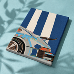 Retro Sportwagen als afgewerkt canvas