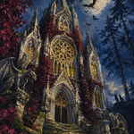 Schilderen op nummer Schaduwen van de gotische kerk – Halloween