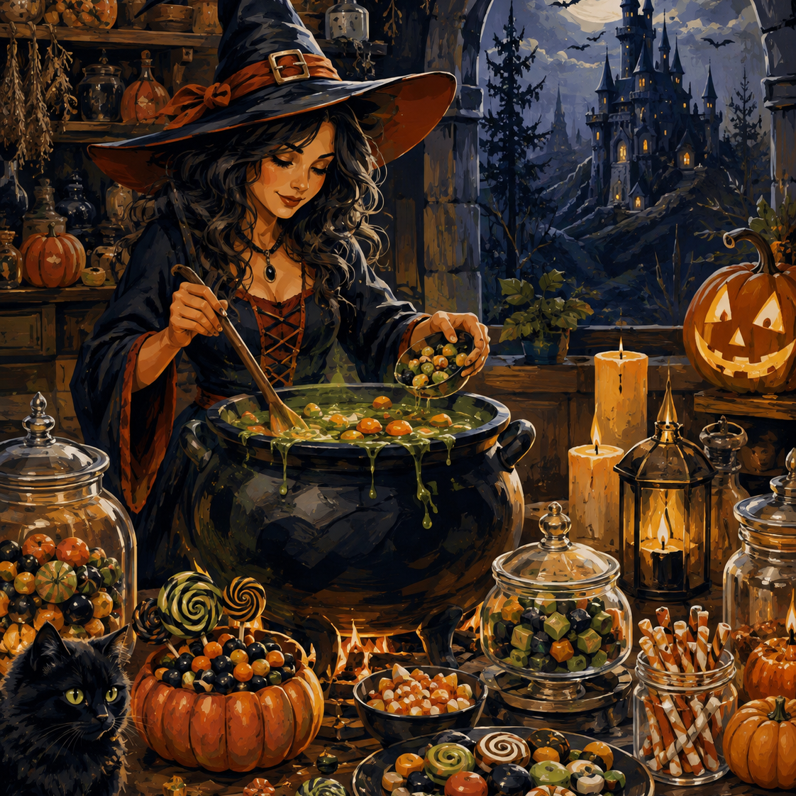 Schilderen op nummer Snoep uit de heksenkeuken – Halloween
