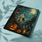 Afgewerkt canvas Spookuur in het maanlicht op stof