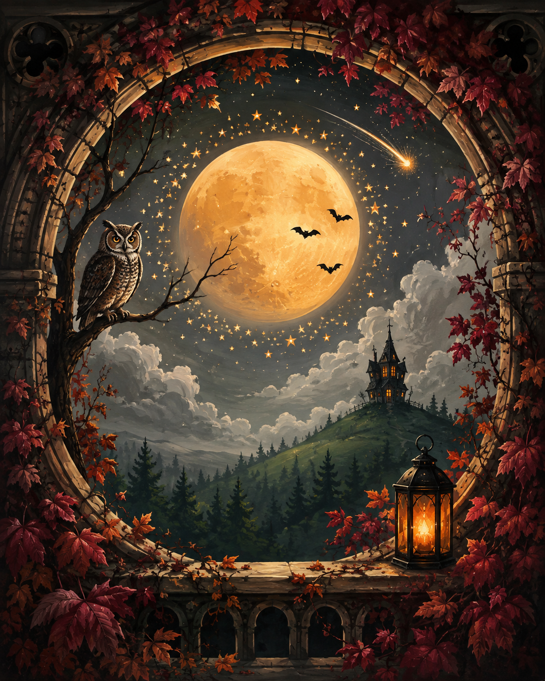 Schilderen op nummer Sterren boven Allerzielen – Halloween