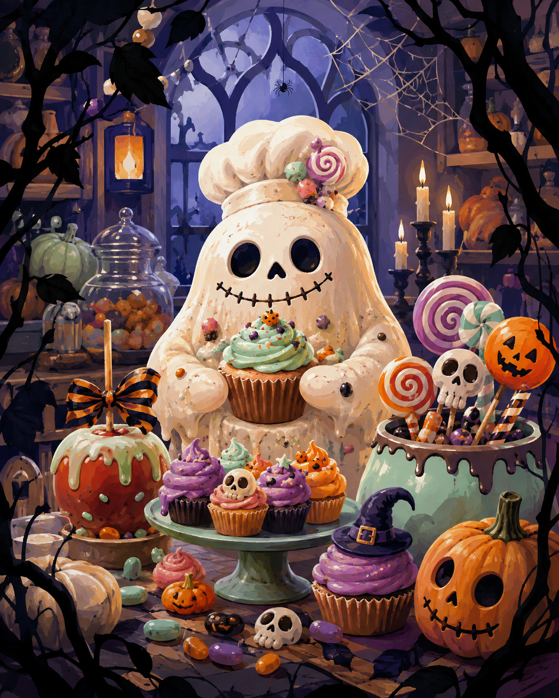 Schilderen op nummer Suikerspoken uit de bakkerij – Halloween
