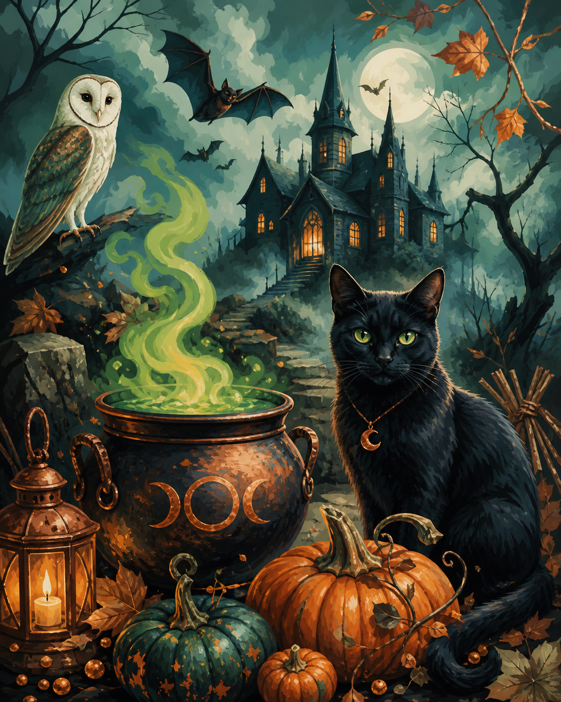 Schilderen op nummer Symbolen van de spooknacht – Halloween