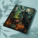 Afgewerkt canvas Symbolen van de spooknacht op stof