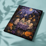 Afgewerkt canvas Theetijd met kleine geesten op stof