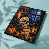 Afgewerkt canvas Verhalen bij de schedel op stof