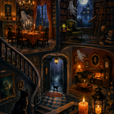Schilderen op nummer Vier kamers vol spoken – Halloween