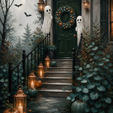 Schilderen op nummer Vrolijke spoken bij de voordeur – Halloween